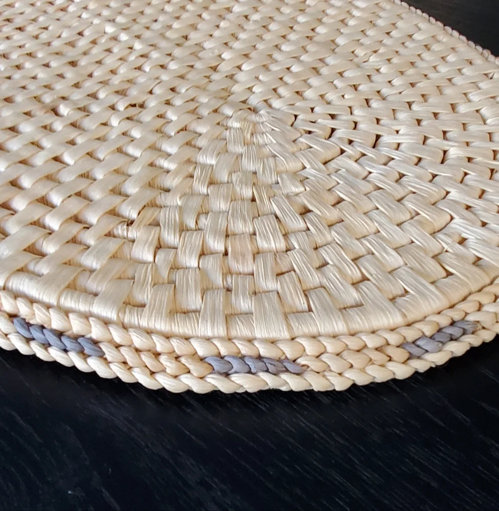 Boho 6 Thick Oval Woven Table Placemats, Natural, 12